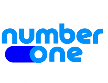 Logo vertical azul oficial de Number One
